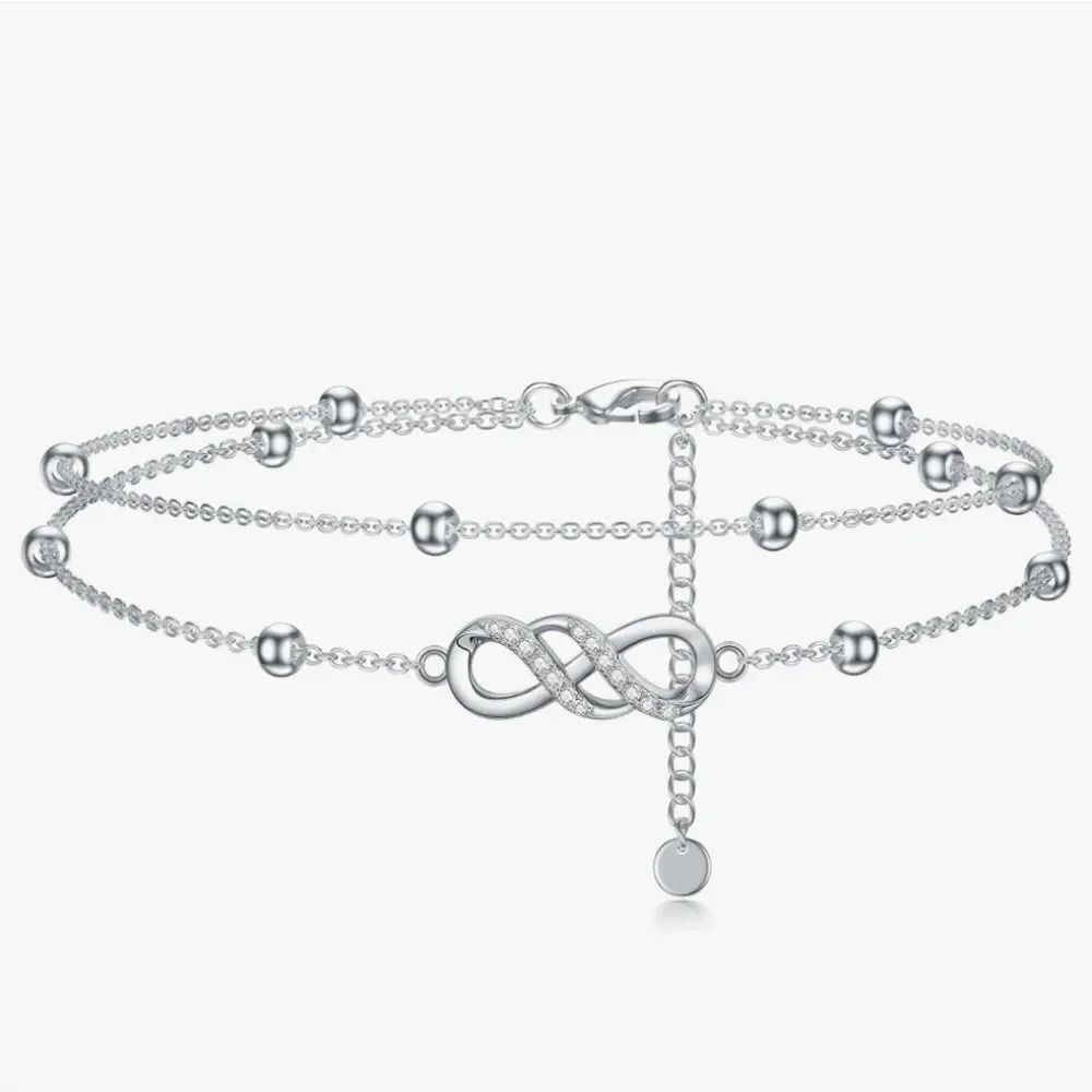 🩵⏭️NIB Sterling Silver Infinity Double Layer Bracelet - Picture 15 of 16